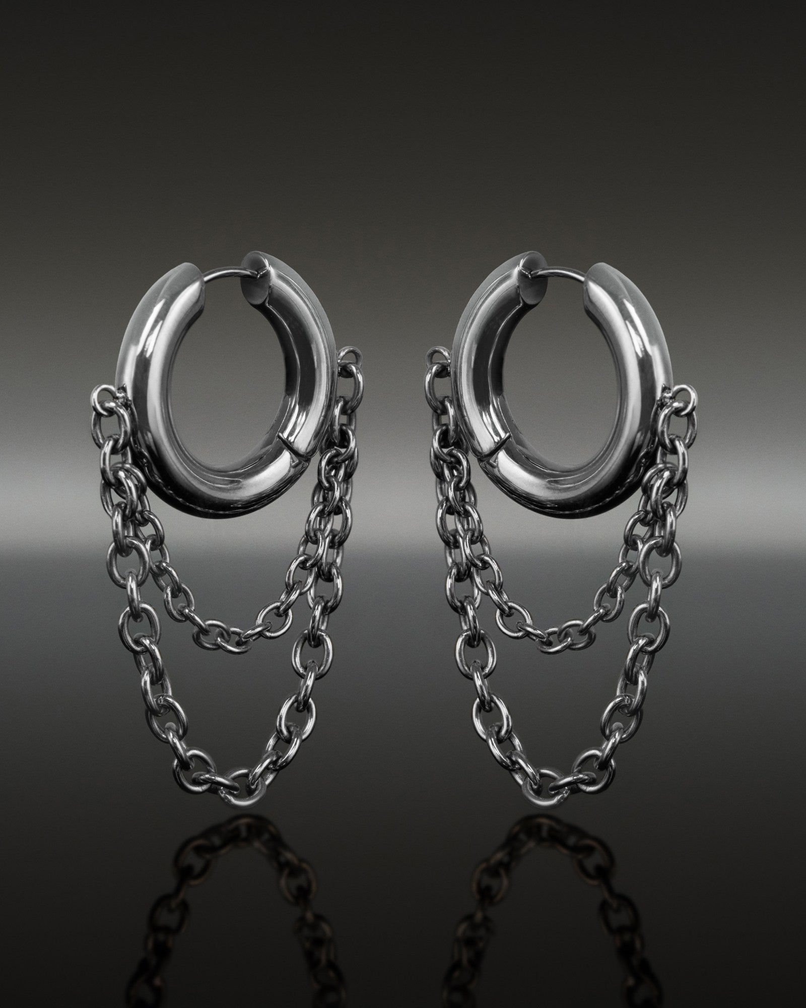 Demonia Obscura Chain Earrings 🖤