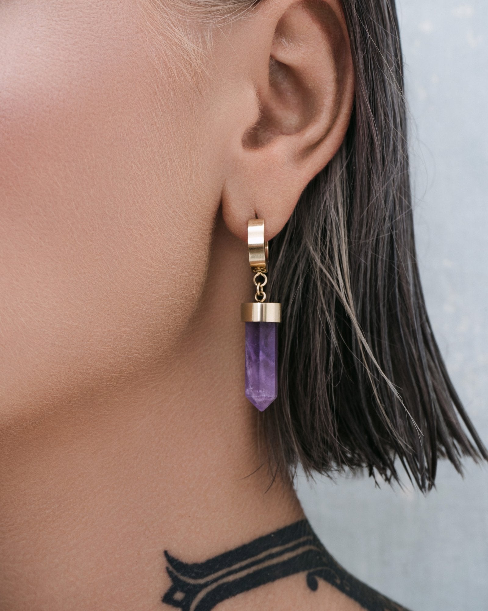 Demonia Crystal Bullet Earrings 🖤