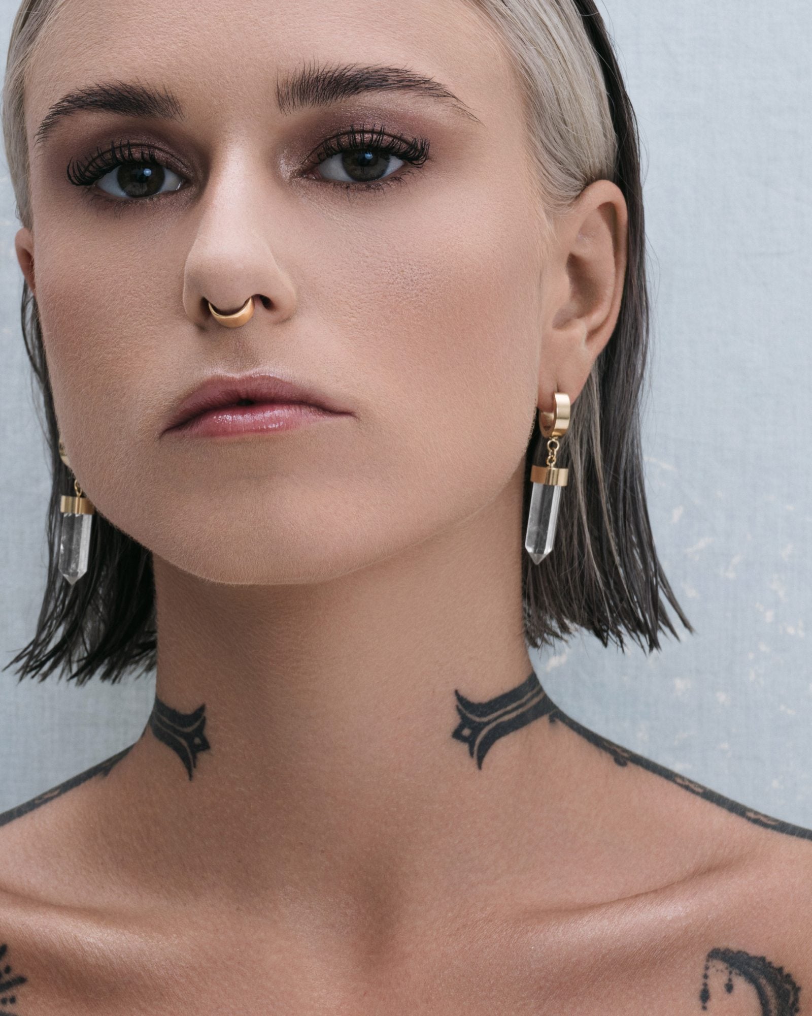 Demonia Crystal Bullet Earrings 🖤