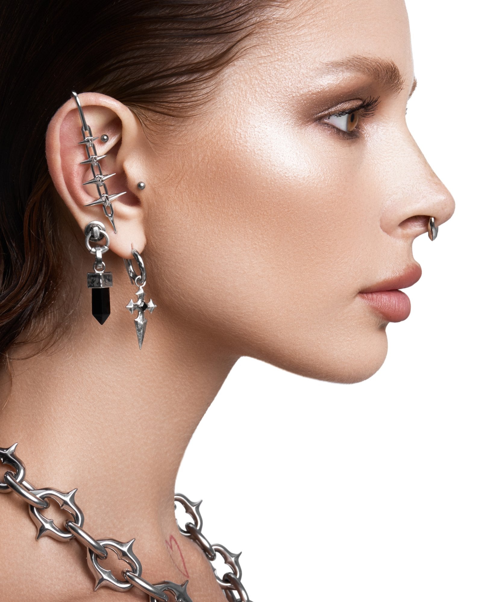 Demonia FORBIDDEN Pin Cuff Earring 🖤