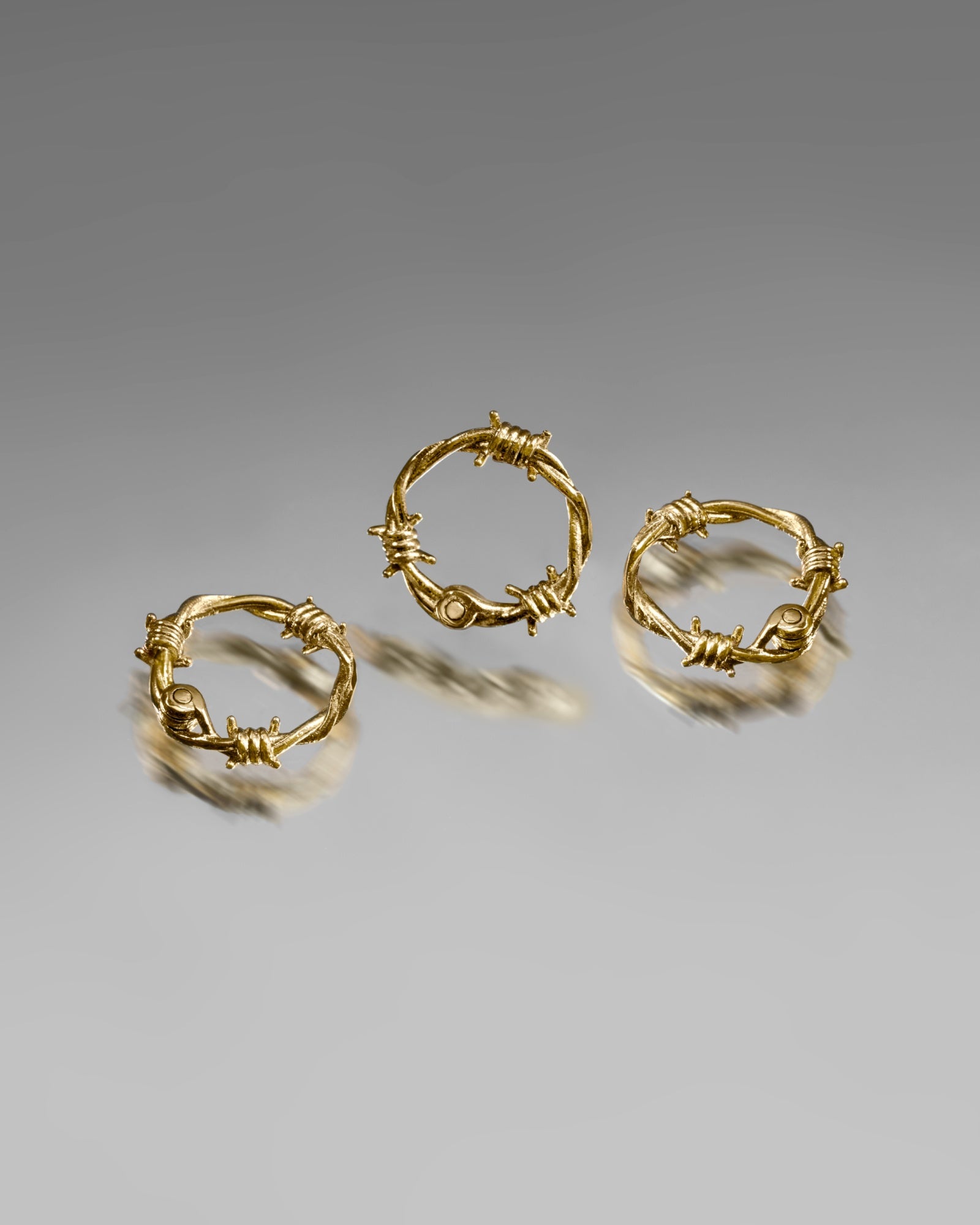 Demonia Creed Barbed Wire Ring Stacks 🖤