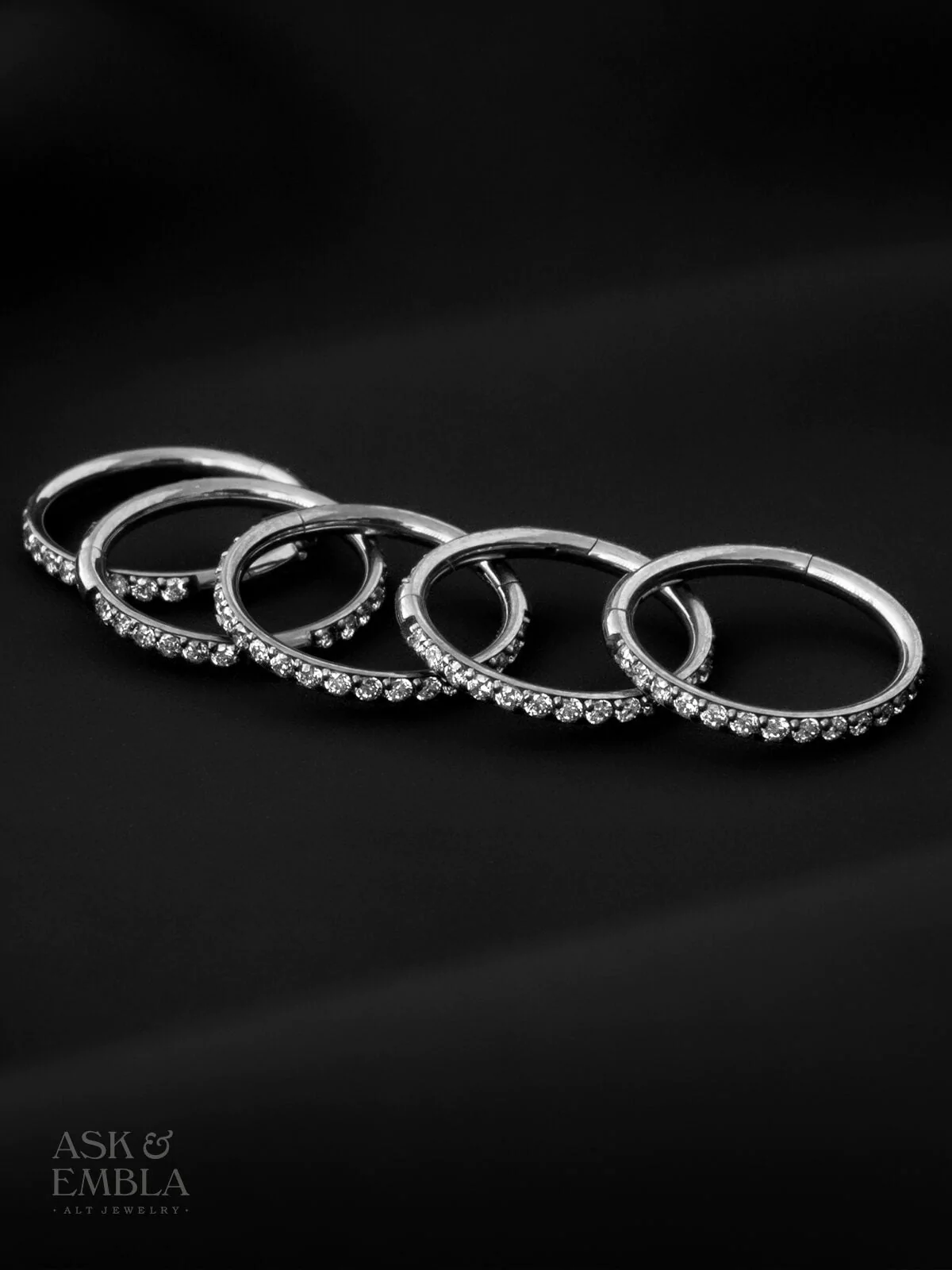 Demonia Bejewelled Ring Stacks 🖤