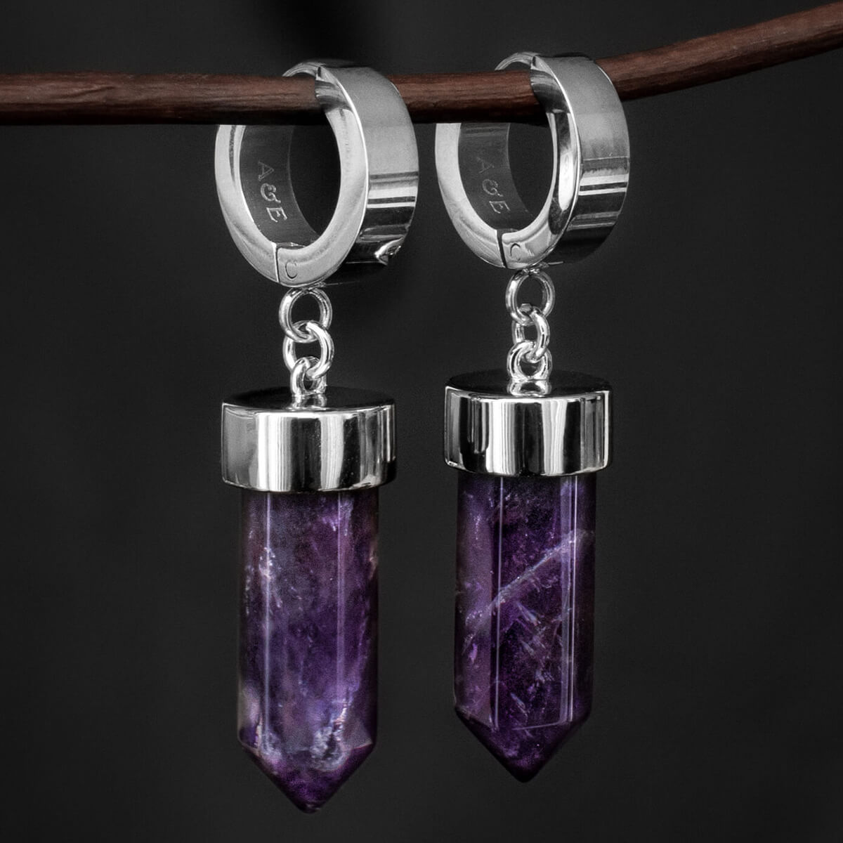 Demonia Crystal Bullet Earrings 🖤