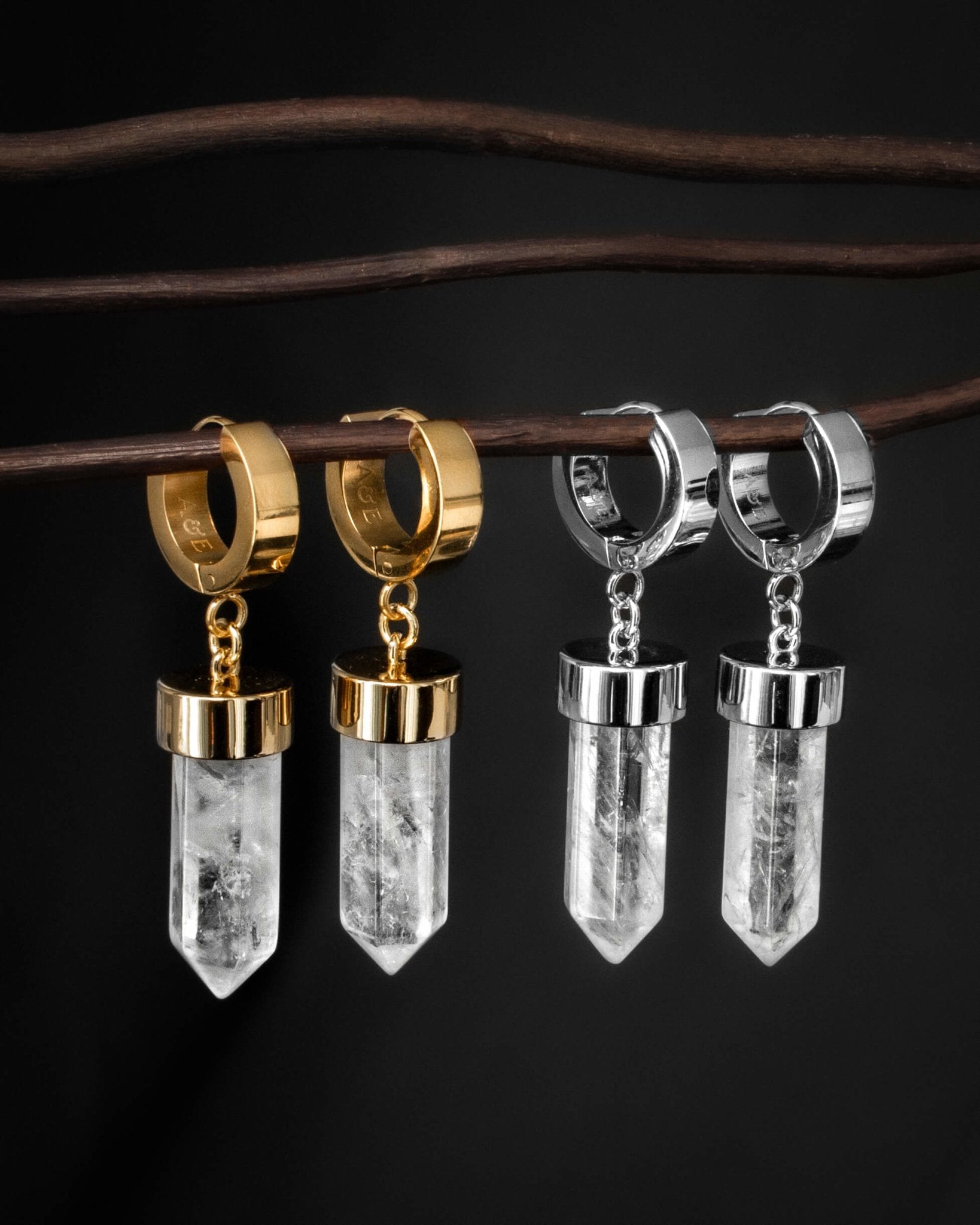 Demonia Crystal Bullet Earrings 🖤