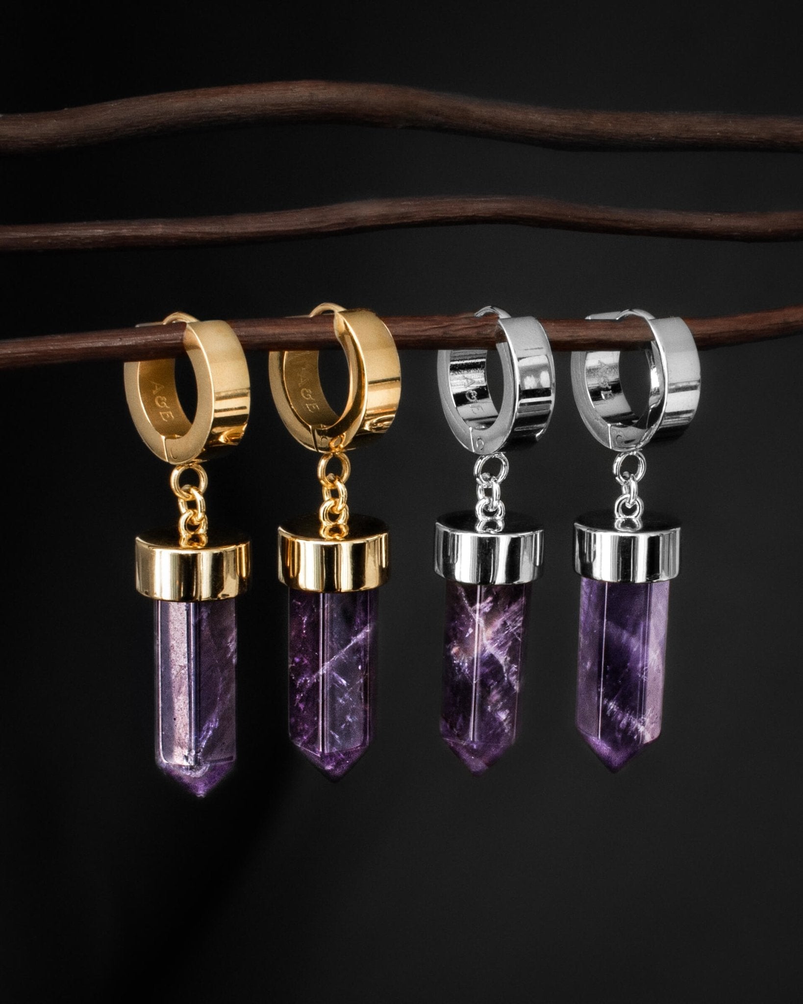Demonia Crystal Bullet Earrings 🖤