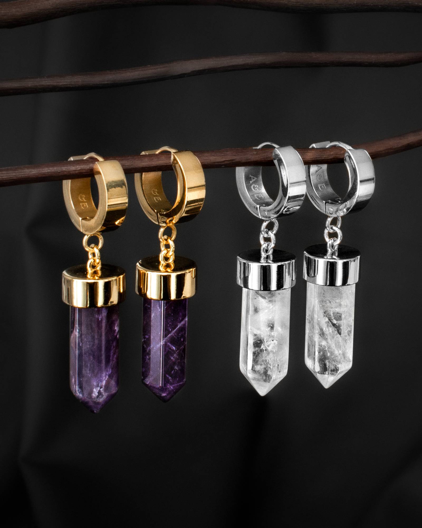 Demonia Crystal Bullet Earrings 🖤