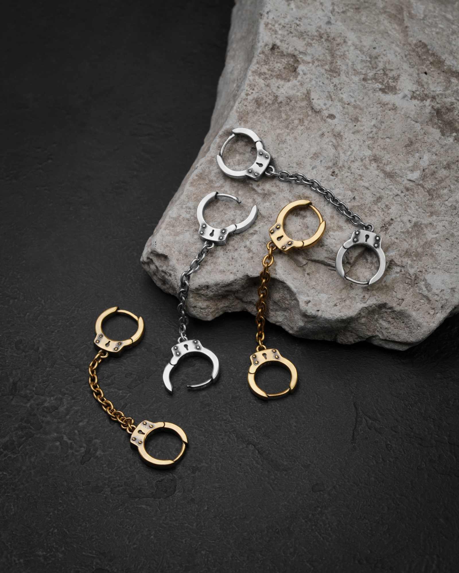 Demonia Haze Handcuff Earrings 🖤