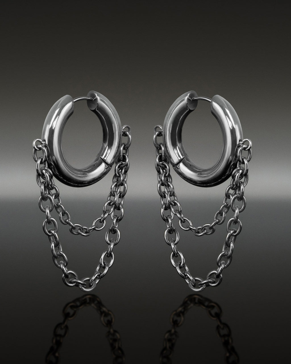 Demonia Obscura Chain Earrings 🖤
