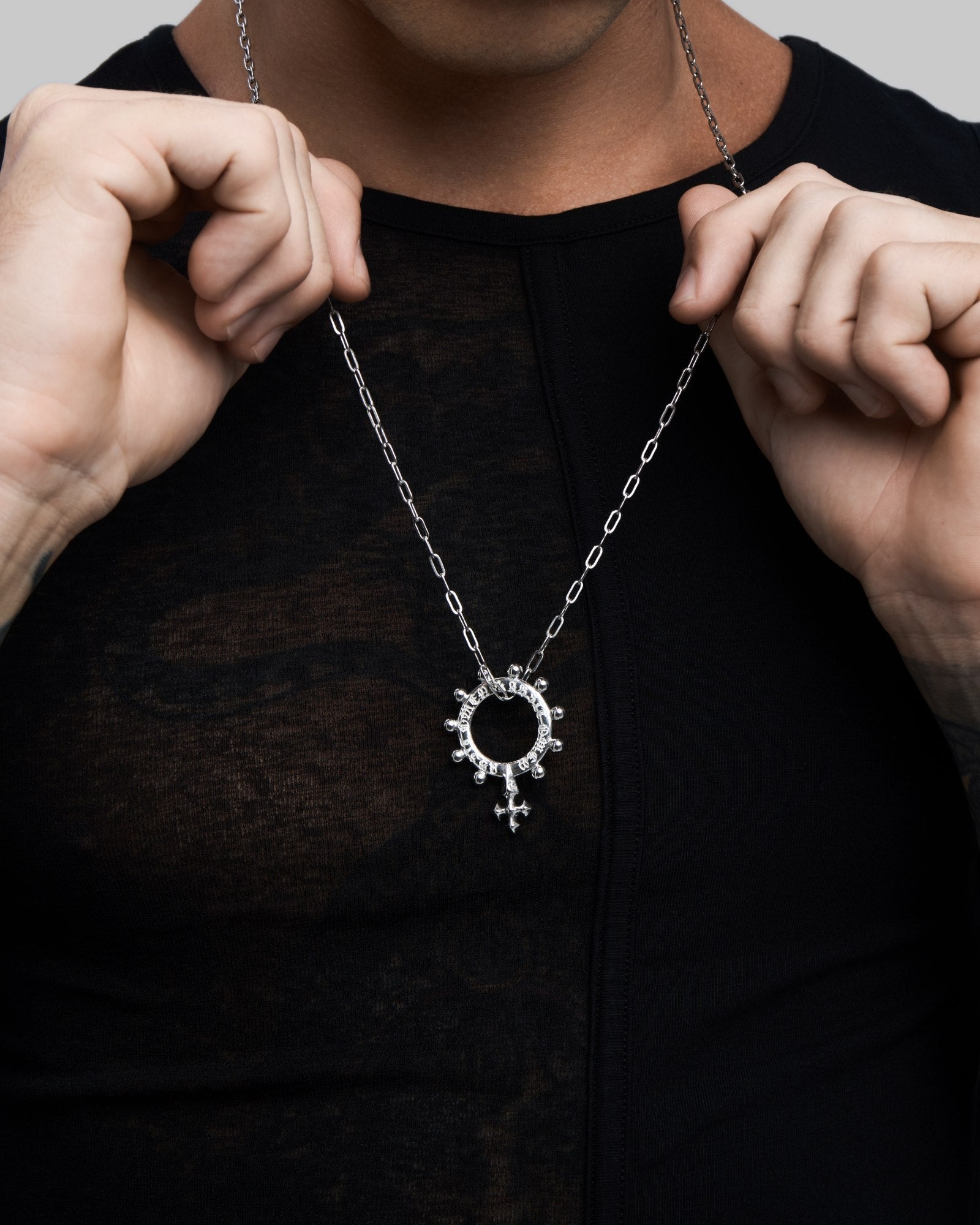 Demonia ABSIT OMEN Amulet Pendant Necklace 🖤