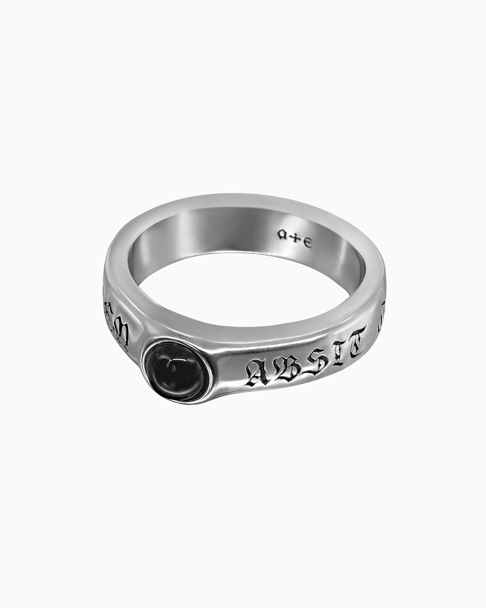 Demonia ABSIT OMEN Onyx Amulet Ring 🖤