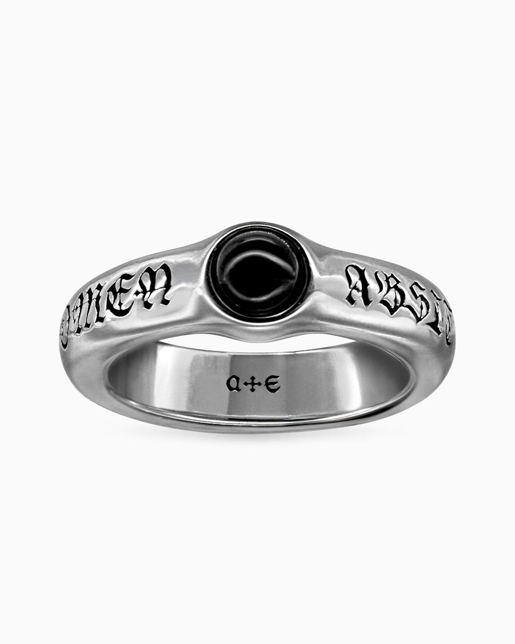 Demonia ABSIT OMEN Onyx Amulet Ring 🖤