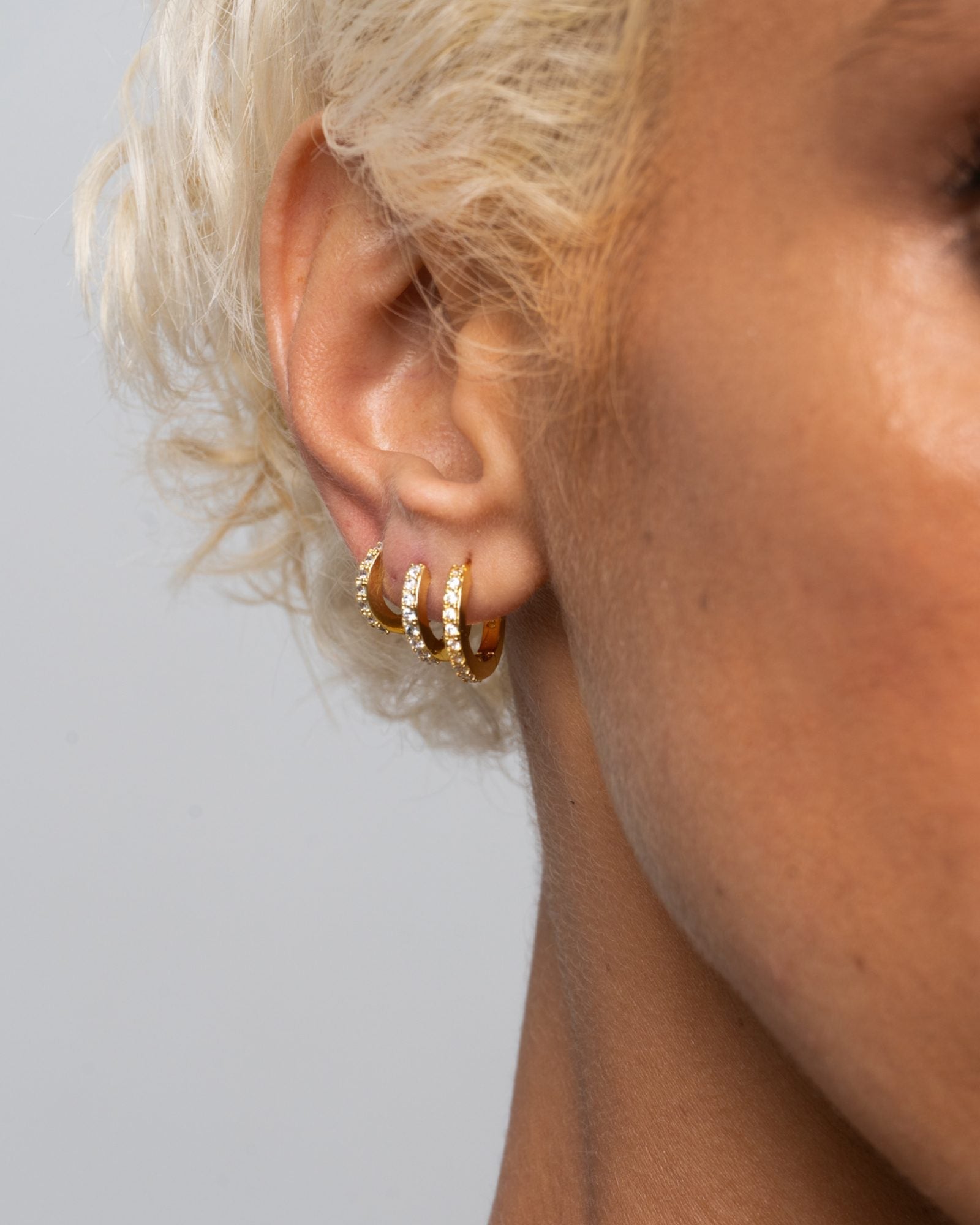 Demonia Classic Bejewelled Huggie Earrings 🖤