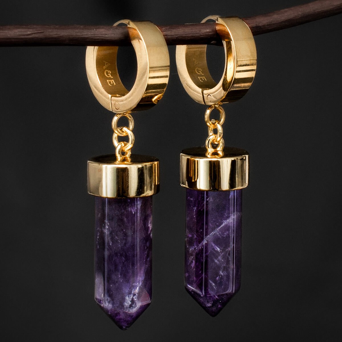 Demonia Crystal Bullet Earrings 🖤